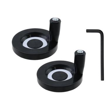 Imagem de Tighall Roda de mão ondulada traseira de madeira preta de 80 mm com alça giratória, diâmetro do furo de 8 mm com alça giratória, para fresadora de torno industrial