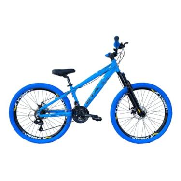 Imagem de Bicicleta 26 Gta Rebel Freeride Downhill 21v Rodas Vmaxx Freio a Disco Pneu Flame (Azul)