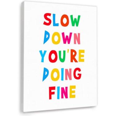 Imagem de YEOION Arte de parede lenta para decoração de parede de escritório, citações positivas, decoração de parede para sala de aula e escola