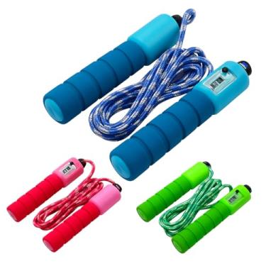 Imagem de Corda Pular Conta Giro Esportiva Com Contador De Giros Academia (Azul)