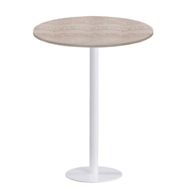 Imagem de Mesa Pisa Beta Bistrô Fratini 107,50cm (a) Disco Redondo Branco Tampo Mdp Redondo Castanheira 60cm