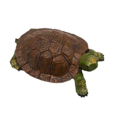 Imagem de Bothyi Estátua de tartaruga de jardim em resina, ornamento de tartaruga falsa à prova de intempéries, brinquedo de brincadeira para quintal, piscina, lago, Style B