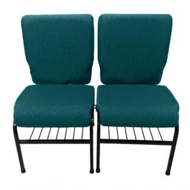 Imagem de 02 Cadeiras Para Igrejas C/ Porta Biblía E Porta Cálice Verde - DESIGN