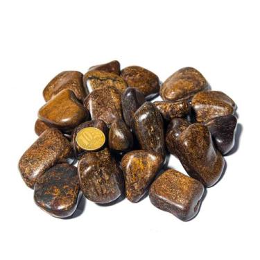 Imagem de 1 kg Bronzita Rolado Pedra Natural G 30 a 45mm Tipo B - Atacado