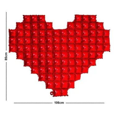 Imagem de Painel Metalizado tipo Shimmer Wall Coração Inflável - 1,06x85cm - Ver