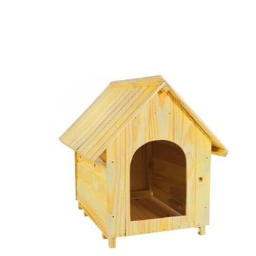 Imagem de Casinha de Madeira N4 Para Cachorros Cães Porte Medio Feito de Madeira Pinus Casa Pet Numero 4