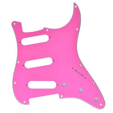 Imagem de KAISH 11 furos ST/Strat Style Pickguard SSS Pick Guard para USA/México Stratocaster/Strat Pink 3 Ply
