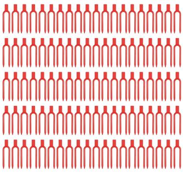 Imagem de LINYUEARUI 100 peças de garfo de plantio de morango com estaca luminária de fixação de videira melancia dispositivo anti-erguer Planta de prensagem de videira Agulha de suporte de garfo de morango