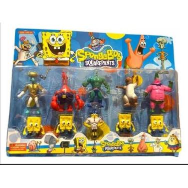 Imagem de Kit Bob Esponja 10 Bonecos Molusco Patrick Plankton 7 CM - Bob Esponja
