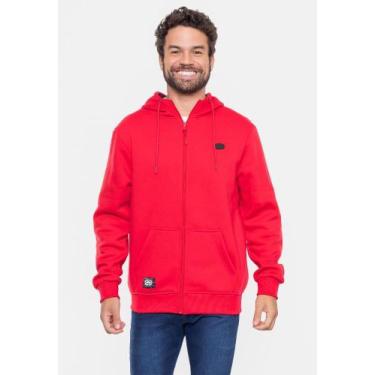 Imagem de Moletom Ecko Fashion Basic Aberto Vermelho Masculino, Vermelho, G