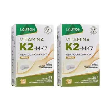 Imagem de Kit 2x Vitamina K2 Mk7 Menaquinona 149mcg 60 cápsulas Lauton - Lauton 