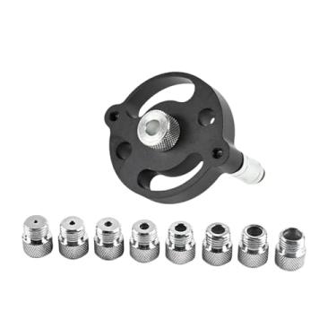 Imagem de Fenteer Kit de gabarito para furador de bolso, guia e localizador de furos de madeira, kit de broca de gabarito para cavilha autocentrante para furador, Preto