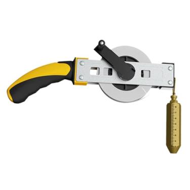 Imagem de IEUDNS Fita métrica para medição de tanques de óleo, régua métrica portátil compacta, fita com prumo de latão para recipientes de líquidos em campos, 15 Milhões