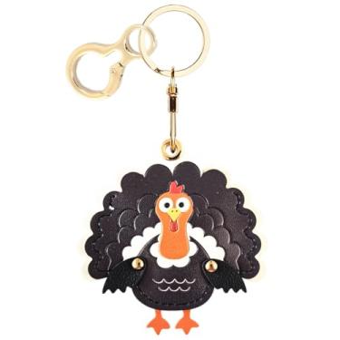 Imagem de Capa de couro compatível com AirTag, linda capa protetora com chaveiro, rastreador GPS antiarranhões para chaves, bolsa, animais de estimação (Turquia B)