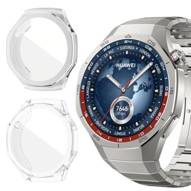 Imagem de HAOZHI 2Peças Película Protetora Compatível com Huawei Watch GT 5 Pro 46mm,Capinha Capa Bumper Case para Huawei Watch GT5 Pro 46mm Protetor de Tela (Prata+Transparente)