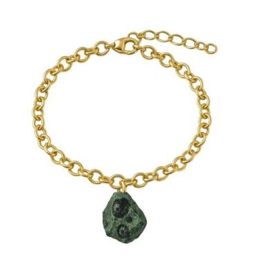 Imagem de Pulseira de Jaspe Kambaba - Cristal Natural, Banho Ouro 18k
