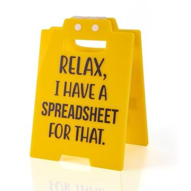 Imagem de Placa de aviso de mesa de escritório, amarelo, engraçado, presentes de escritório, placa, equipes, mordaça, presentes para colega de trabalho, funcionário, chefe gerente (Eu tenho uma planilha para