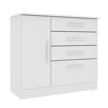 Imagem de Cômoda Chicago 1 Porta 4 Gavetas Branco - Tcil - TCIL MOVEIS