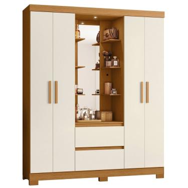 Imagem de Guarda Roupa Solteiro 163cm Capelinha Artto A02 Off/Cinamomo - Mpozenato