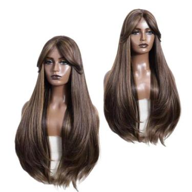 Imagem de Peruca Wig Orgânica Super Natural Lisa Com Franja 75cm - Maya Hair, ca