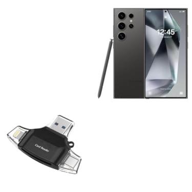 Imagem de BoxWave Dispositivo inteligente compatível com Samsung Galaxy S24 Ultra – Leitor de cartão SD AllReader, leitor de cartão microSD SD Compact USB – Jet Black