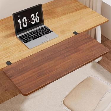Imagem de Bandeja De Teclado De Madeira Mesa De Extensão De Mesa Anexo De Mesa Prateleira De Montagem De Mesa Braçadeira Na Prateleira Extensor De Mesa Ergonômico Apoio De Braço Para, 02, 60 * 20cm