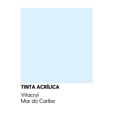 Imagem de Tinta Emborrachada Acetinada Azuis - Vitacryl, Mar do Caribe, 3,6 lts