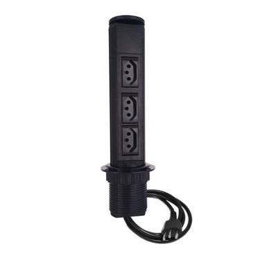 Imagem de Torre Totem Manual 3 Tomadas 20A - Preta