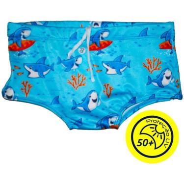 Imagem de Sunga Infantil Menino Surf Tubarão Praia Verão Piscina Pr Uv