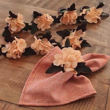 Imagem de Kit 06 Anéis Porta Guardanapo Argola Prendedor Mesa Posta Hortensias S