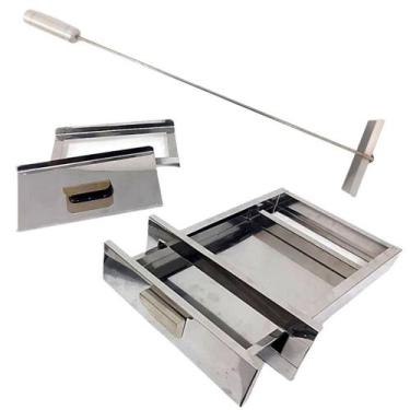 Imagem de Gaveta De Cinza + Rodo Cinzas - Churrasqueira Alvenaria - INOX LAURIND