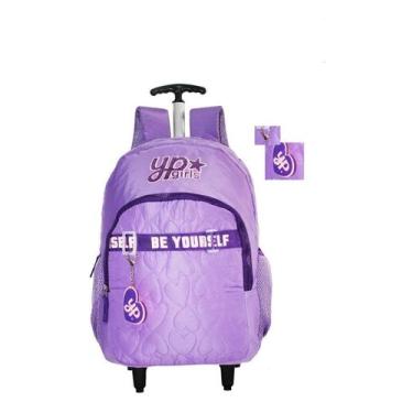 Imagem de Mochila Feminina Love Coração Juvenil Rodinhas Yepp Preta