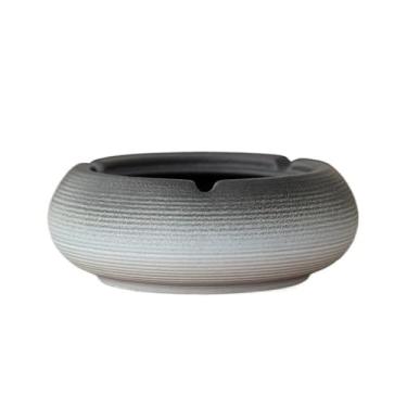 Imagem de Cinzeiro de cerâmica com tampa para casa, sala de estar, quarto, secretária, escritório, suporte de cinzeiro (branco)