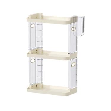 Imagem de Prateleira de organizador de perfume de maquiagem requintada fácil de instalar rack de armazenamento cosmético para cômoda de banheira de banheiro plástico de design multi (3 camadas)