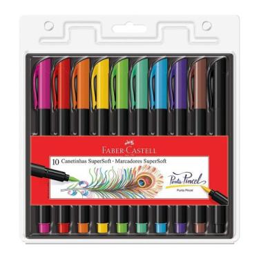 Imagem de Canetinha Supersoft Brush C/10 Cores - FABER CASTELL