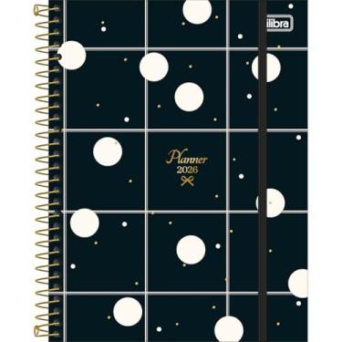 Imagem de Tilibra - Planner Espiral 17,7 x 24 cm West Village 2026 - Fundo Preto Quadriculado
