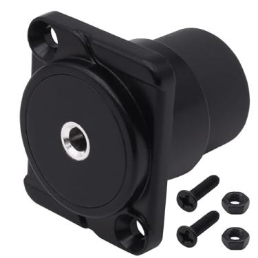 Imagem de CybNemo Adaptador de fone de ouvido estéreo TRS tipo D 3,5 mm para montagem em painel TRS fêmea 1/8 TRS acoplador/anteparo conector de montagem fixa para porta de áudio expansível de 3,5 mm