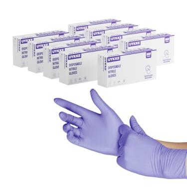 Imagem de UYKKE Luvas Descartáveis De Nitrila 4 Mil, Sem Látex, Para Limpeza, Preparação Alimentos, Culinária, Laboratório, Casa, Salão E Tatuagem (Roxo-1000, G)