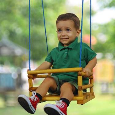Imagem de Cadeirinha De Balanço Infantil Madeira Corda Em Nylon 3 Mts - Laf Kids