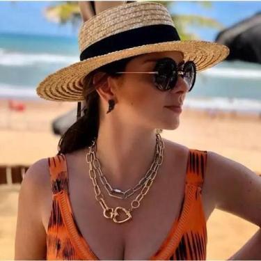 Imagem de Chapéu Feminino Paris Palha Luxo Aba Media Moda - SHOP ALTERNATIVO