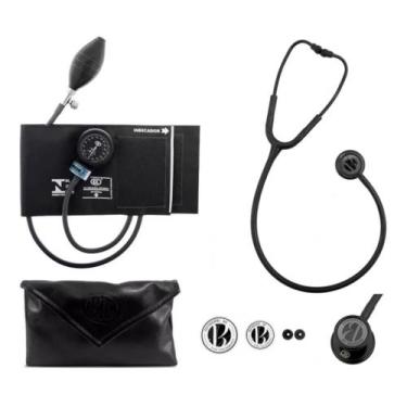 Imagem de Esteto Duplo Inox Profissional Bic + Esfigmomanometro Bic, Preto ES 15