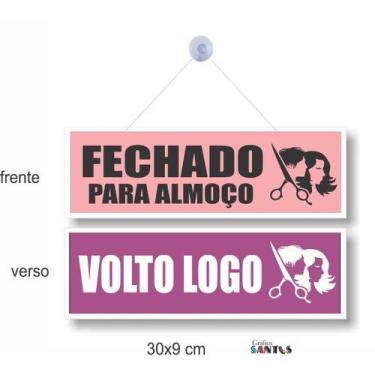 Imagem de Kit 3 Placas Porta salao com ventosa 15x21cm PL(580) VOLTO LOGO/ FECHA