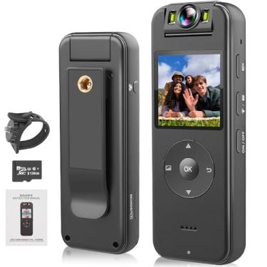 Imagem de Camera Corporal Esportiva, Camera Corporal de Ação Esportiva Wifi Ultra Hd 4K Portátil Grava Vídeo com Visão Noturna, com Rotação de 180° para Esportes Ao Ar Livre, Ciclismo