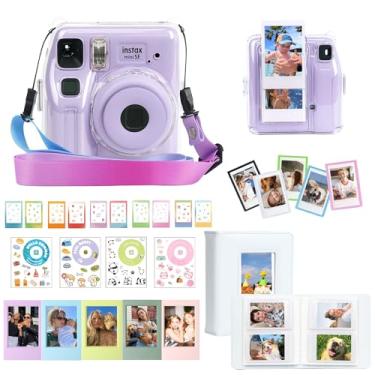 Imagem de WOGOZAN Kit de capa transparente Mini SE para câmera instantânea Fujifilm Instax Mini SE, capa com alça de ombro ajustável, álbum 2x3 e molduras (sem câmera) - transparente