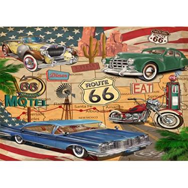 Imagem de BELECO Route 66 pano de fundo para fotografia temática 1,5 x 0,9 m tecido retrô mapa de estrada motel motocicleta carros Arizona deserto cacto bandeira dos EUA pôster fundo de parede decorações de