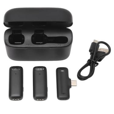 Imagem de Redução de ruído de microfone sem fio Lavalier Redução de ruído Fast Conexão 2 em 1 com caixa de carregamento para entrevistas ao vivo entrevista de gravação de vídeo