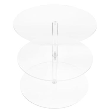 Imagem de Unomor Suporte de exibição de coroa de acrílico, suporte de joias de 3 camadas para tiaras, colares, pulseiras, organizador de mesa para acessórios de cabelo, casamento, uso nupcial