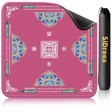 Imagem de Mahjong Mat, 32.4×32.4 Inch Noise Reduction Anti-Slip Mahjong Mat for Table, Mahjong Table Mat for Poker, Card, Board Games Table Mat, Tile Games, Dominoes(Pink)
