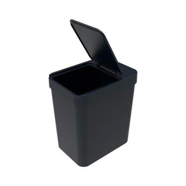 Imagem de Lixeira 5,0L Plástico C/Tampa Preta Soprano