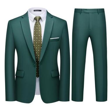 Imagem de Conjunto de roupas WULFUL, blazer masculino Slim Fit One Button